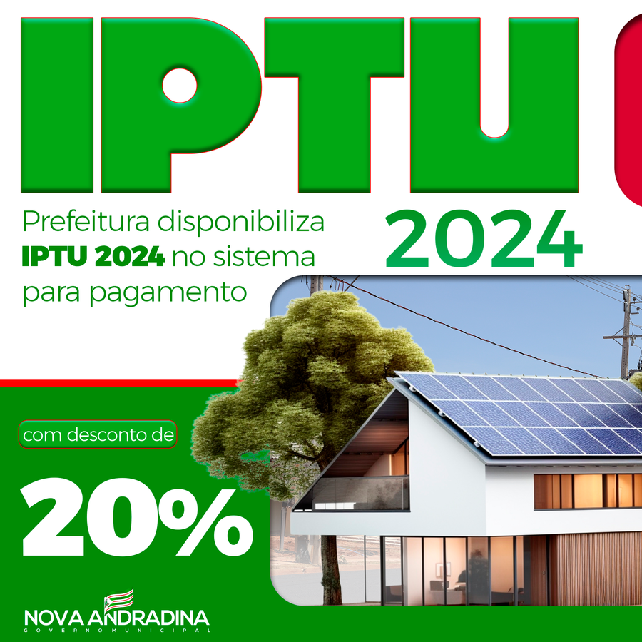 Prefeitura disponibiliza IPTU 2024 no sistema para pagamento com